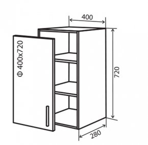 Навесной Шкаф №3 (400x720 витрина) Flat
