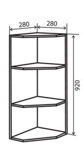 Кутове закінчення верхнє №55 Уни (280х920) Flat