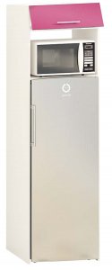 Шкаф П60.214.1Д. под обычный холодильник h=1530 и микроволновку "Крашеный высокий глянец"