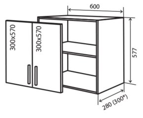 Навісна Шафа №53 (600x577) Amore Classic