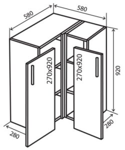 Навісна Шафа №58 (580x920) кут стандарт Amore Classic