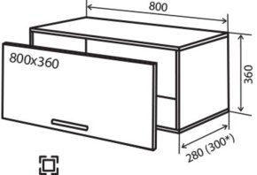 Навісна Шафа №11 (800x360) окап Альбіна