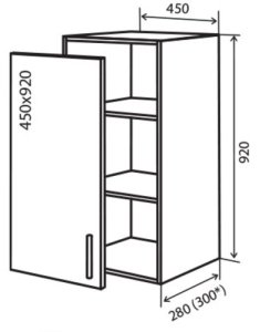 Навесной Шкаф №44 (450x920) Альбина