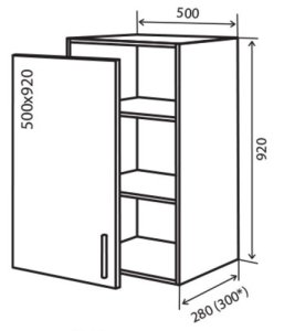 Навесной Шкаф №45 (500x920) Альбина