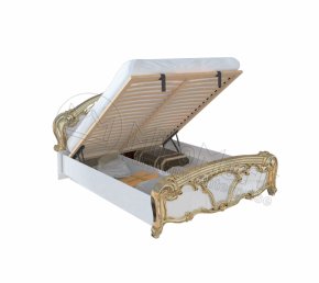 Ева Кровать 1,6х2,0 с подъемным механизмом | Глянец белый - Золото