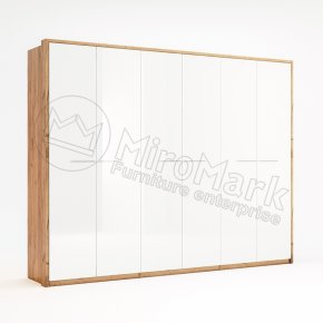 Ники Шкаф 6Д без зеркала (Глянец) | Дуб Крафт - Глянец Белый