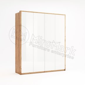 Ники Шкаф 4Д без зеркала (Глянец) | Дуб Крафт - Глянец Белый
