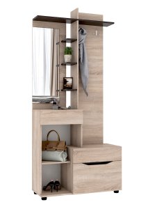 Вешалка "Аякс" 900х376х2000 h . Дуб сонома / Венге магия (левосторонняя)