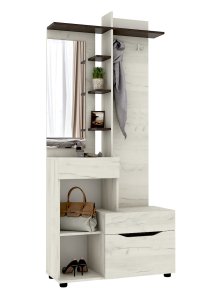 Вешалка "Аякс" 900х376х2000 h . Дуб крафт белый / венге магия (левосторонняя)