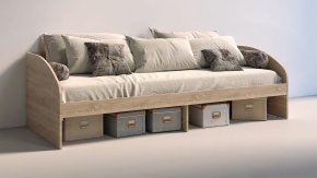 Кровать односпальная "Брайт" 835 x 2032 x 600 h . Дуб сонома