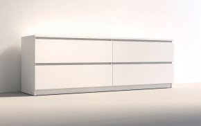 Тумба под телевизор "Брайт" 1392х376х511 h . ДСП Белый (Телескопические направляющие)