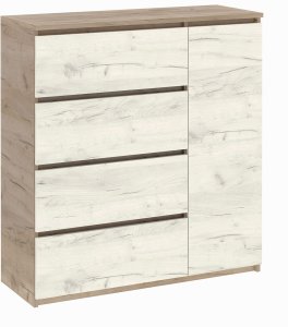 Комод "Брайт" 1000х376х950 h . Дуб крафт сірий / Дуб крафт білий Телеск. нап. (правосторонній)