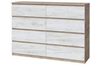 Великий комод "Брайт" 1300х376х950 h . Дуб крафт сірий / Дуб крафт білий (телескоп. спрям.)
