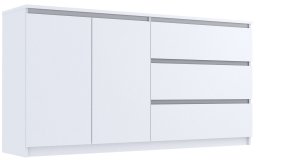 Комод "Брайт" 1580х376х730 h . Белый (Телескопические направляющие, правосторонний)