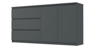 Комод "Брайт" 1580х376х730 h . Антрацит (Телескопічні напрямні, лівосторонній)