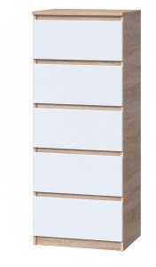 Комод "Брайт" 500х376х1170 h . Дуб сонома / Белый (телескопические направляющие)