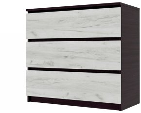 Комод "Брайт" 800х376х730 h . Венге магія / Дуб крафт білий (телескопічні напрямні)