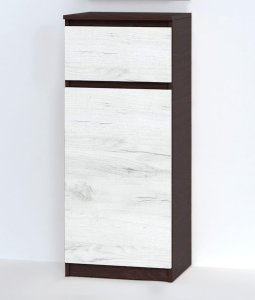 Тумба-комод "Брайт" 400х376х950 h . Венге магия / Дуб крафт белый (телескопические направ.)