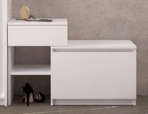 Тумба для взуття "Брайт" з ящиком 900х376х590 h . Німфея Альба (лівостороння)