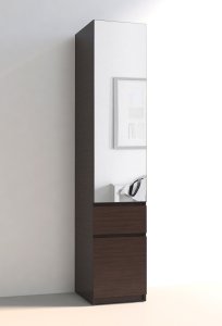 Шкаф-пенал с зеркалом "Брайт" 400х520х2000 h . Венге магия (Телескопические направляющие)