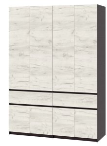 Шафа "Брайт" 1600х520х2000 h . Венге магія / Дуб крафт білий (Телескопічні напрямні)