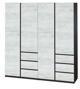 Шкаф "Брайт" 2000х520х2000 h . Венге магия / Дуб крафт белый (Телескопические направляющие)