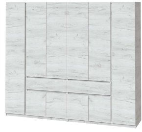 Шафа "Брайт" 2442х520х2000 h . Дуб крафт білий (Телескопічні напрямні, лівосторонній)