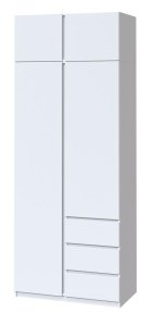Шкаф с антресолью "Брайт" 1000х520х2400 h . Белый (Телескопические направляющие)