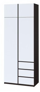 Шкаф с антресолью "Брайт" 1000х520х2400 h . Венге магия / белый (Телескопичские направляющие)