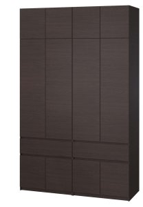 Шкаф с антресолью "Брайт" 1600х520х2400 h . Венге магия (Телескопические направляющие)