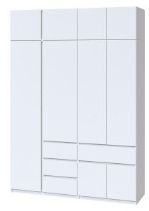 Шкаф с антресолью "Брайт" 1800х520х2400 h . Нимфея Альба (Телескопические направляющие)