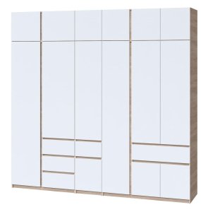 Шкаф с антресолью "Брайт" 2621х520х2400 h . Дуб сонома / Белый (левосторонний)