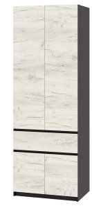 Шкаф "Брайт" 800х520х2000 h . Венге магия / Дуб крафт белый (Телескопические направляющие)