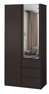Шафа з дзеркалом "Брайт" 1000х520х2000 h . Венге магія (Телескопічні напрямні)