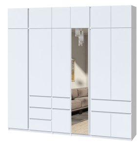 Шафа з антресоллю та дзеркалом "Брайт" 2621х520х2400 h . Білий