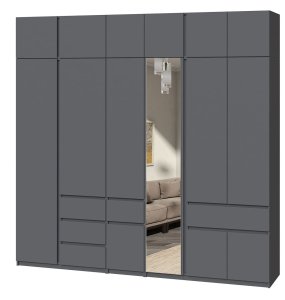 Шкаф с антресолью и зеркалом "Брайт" 2621х520х2400 h . Антрацит