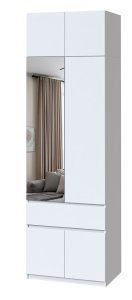 Шафа з антресоллю та дзеркалом "Брайт" 800х520х2400 h . Білий