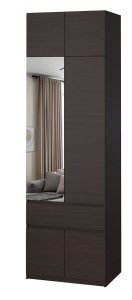 Шкаф с антресолью и зеркалом "Брайт" 800х520х2400 h . Венге магия