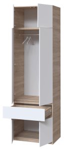 Шкаф с антресолью и зеркалом "Брайт" 800х520х2400 h . Дуб сонома / Белый
