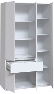 Шкаф с полками для документов "Брайт" 1221х520х2000 h . Белый (правосторонний)