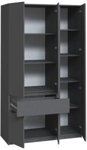 Шкаф с полками для документов "Брайт" 1221х520х2000 h . Антрацит (правосторонний)