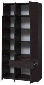 Шкаф с антресолью и полками "Брайт" 1221х520х2400 h . Венге магия (левосторонний)