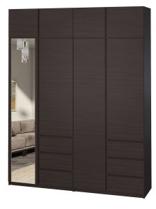 Шкаф с зеркалом "Брайт" 2000х520х2400 h . Венге магия (Телескопические направляющие)