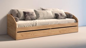 Ліжко односпальне з ящиками "Брайт" 835 x 2032 x 600 h . Дуб крафт золотий