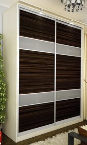 Шкаф-купе: 2 ДСП макасар комби/сатин w(180х220х60)  