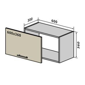 Навісна Шафа №10 окап (600x360) Мода мат Soft Touch
1