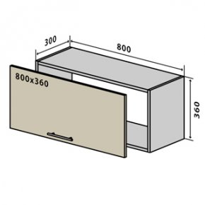 Навесной Шкаф №11 витрина окап (800x360) Мода мат Soft Touch 1