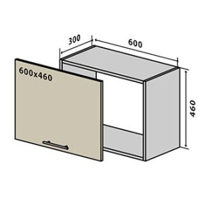 Навесной Шкаф №50 окап (600x460) Мода мат Soft Touch 1