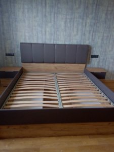 Рамона Кровать 1,8х2,0 (каркас) с ящиками | Дуб Крафт - Мат Лава 1
