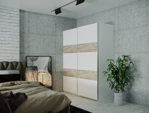 Шафа купе L-Caiser Білий / Білий вставки Клондайк 2 ДСП 180х60х213 2